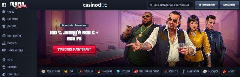 Inscription étape 1 MafiaCasino