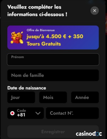 Inscription étape 3 OscarSpin