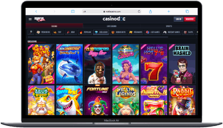 Interface de MafiaCasino sur ordinateur