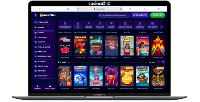 interface pc sur Wishwin Casino