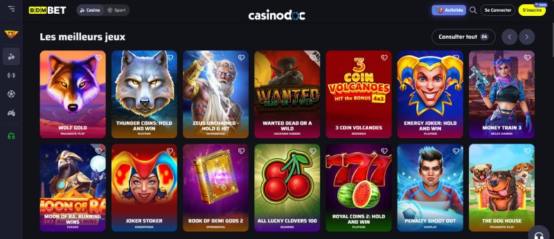 Les jeux de casino sur BDMBet