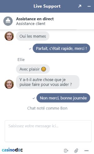 Echange avec le service client de MafiaCasino