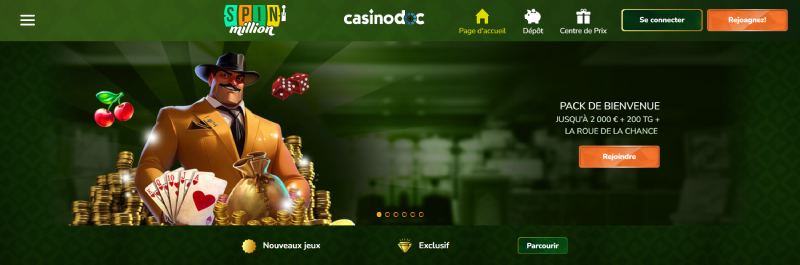 Spinmillion : Casino qui prend paysafecard