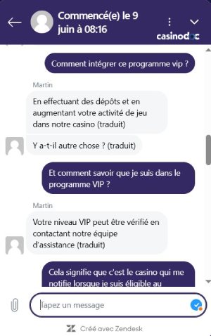 Service client de ZeusWin