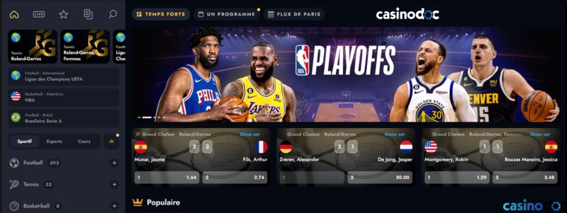 Les paris sportifs sur OscarSpin