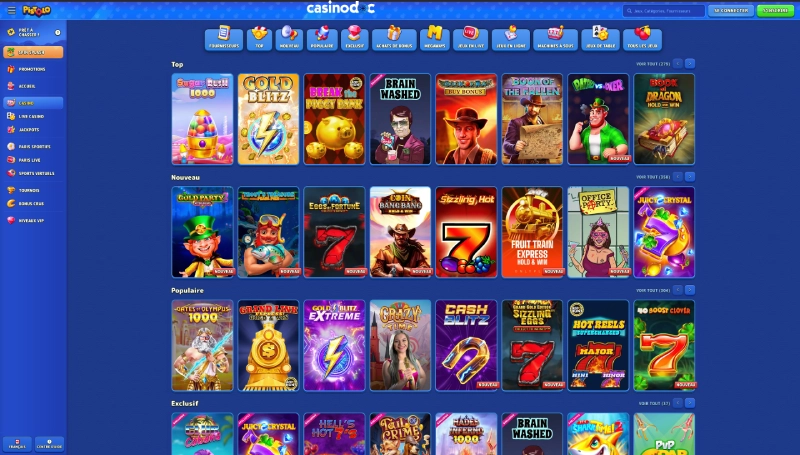 section casino sur Pistolo Casino