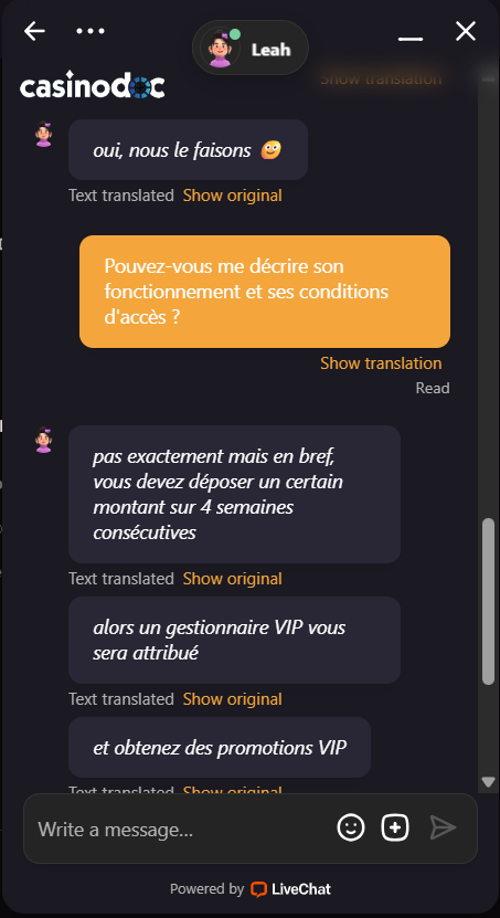 service client mad casino
