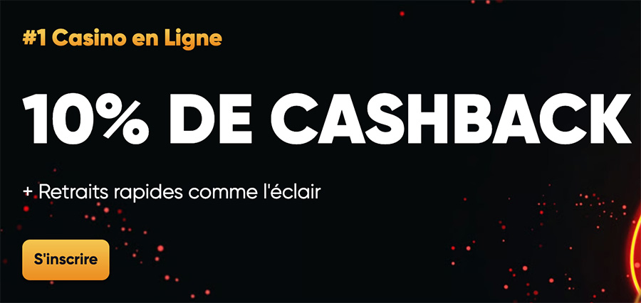 10% de cashback sur instant casino