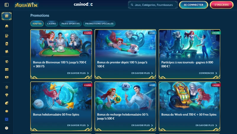Autres promotions sur AquaWin Casino