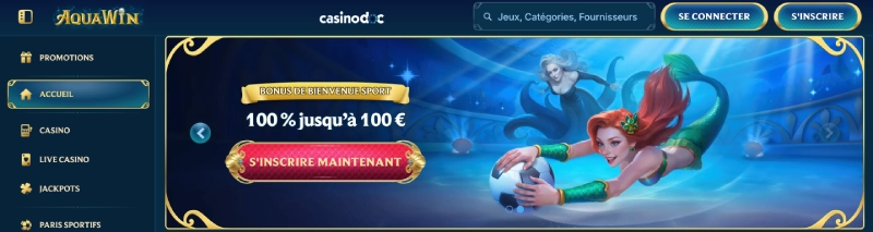 Bonus de bienvenue de AquaWin Casino