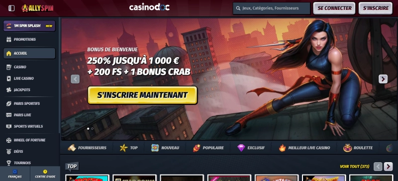 Inscription sur Allyspin Casino étape 1
