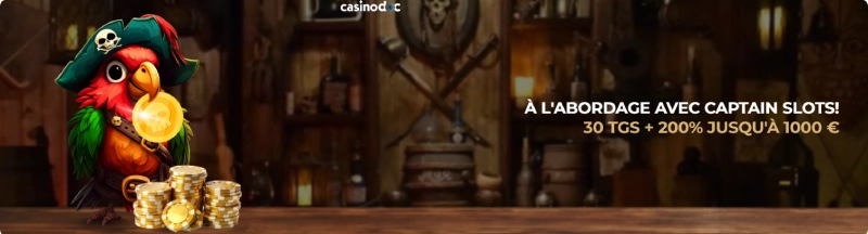 Le bonus de bienvenue de CaptainSlots Casino