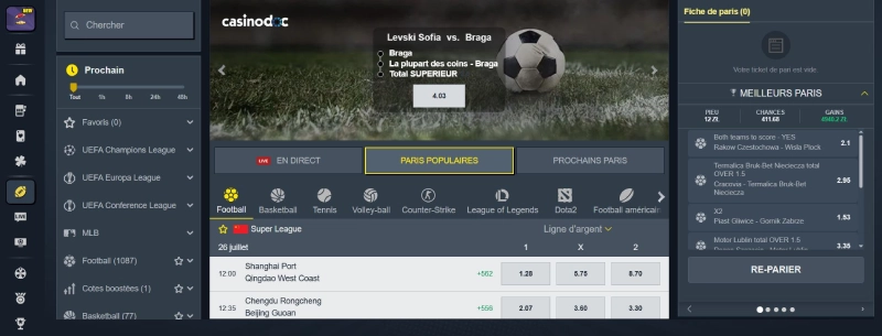 Les paris sportifs sur Allyspin Casino