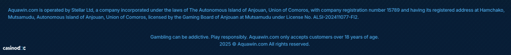 Licence de AquaWin Casino