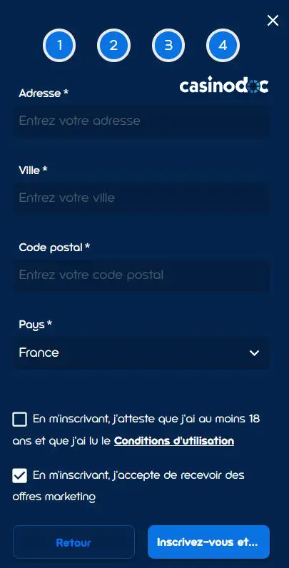 adresse et fin spinsino casino