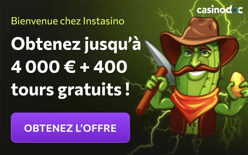 bonus de bienvenue instasino