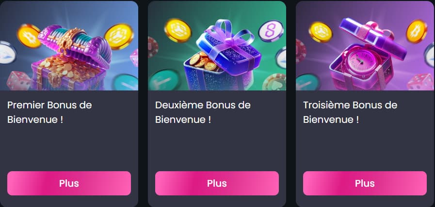 Capture d'écran du bonus de bienvenue du casino en ligne Rakebit