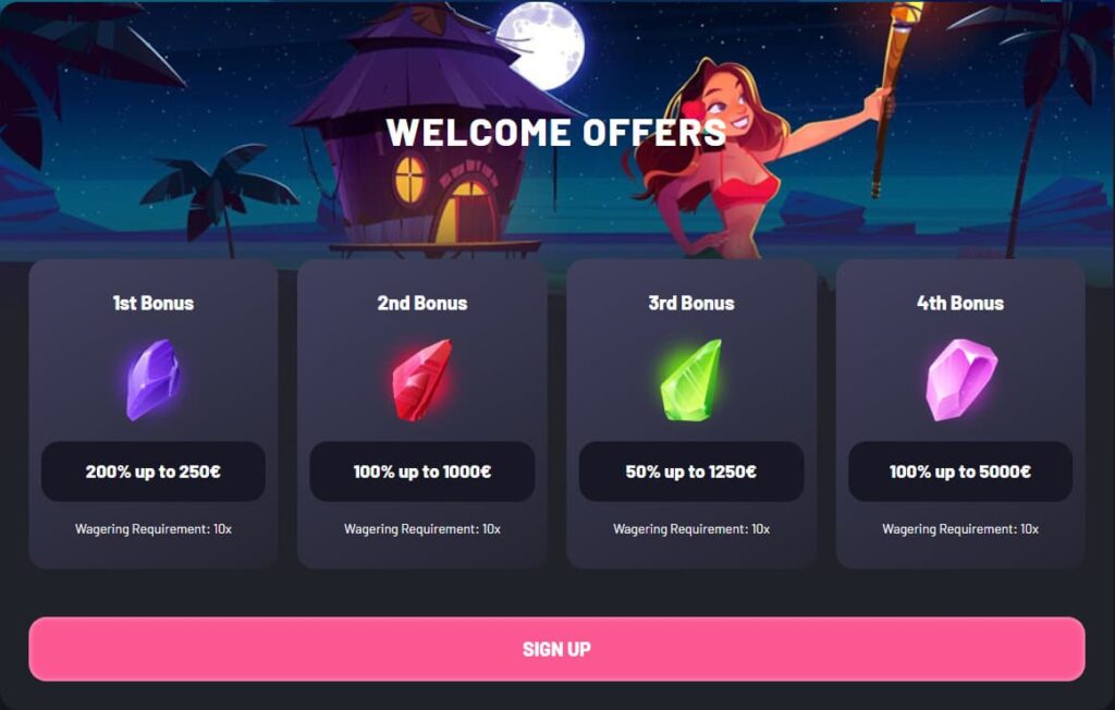 Capture d'écran du bonus de bienvenue du casino en ligne Seven Casino