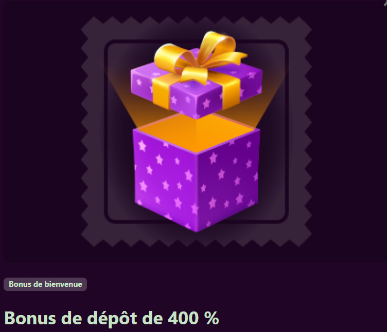 Capture d'écran du bonus de bienvenue du casino en ligne Avantgarde casino
