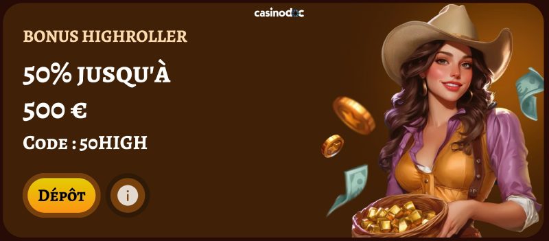 Capture d'écran bonus highroller PlayJonny