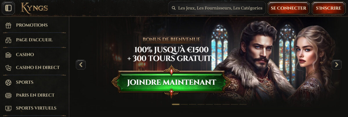 Capture d'écran de Kyngs un casino en ligne qui paie vraiment