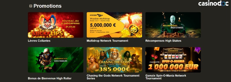 Les promotions sur RX Casino