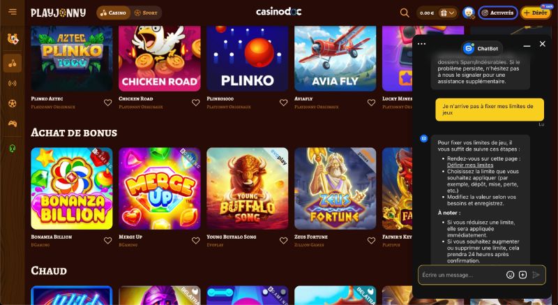 Service client PlayJonny