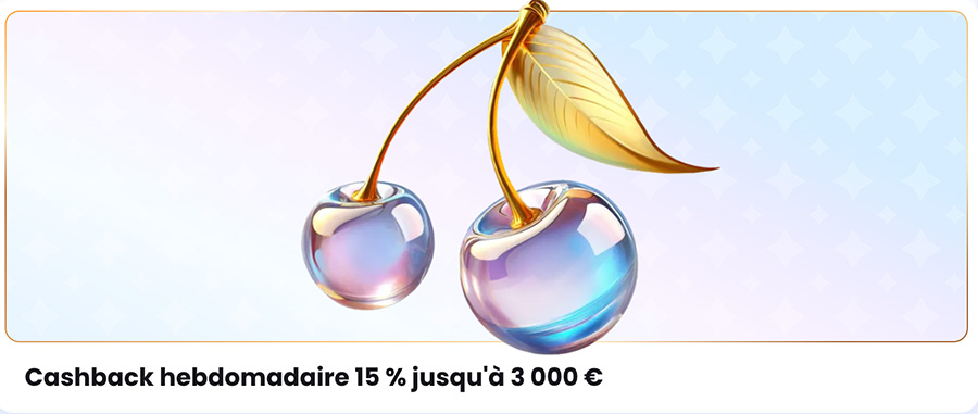 cashback de 15% jusqu'à 3000 euros sur casinolab