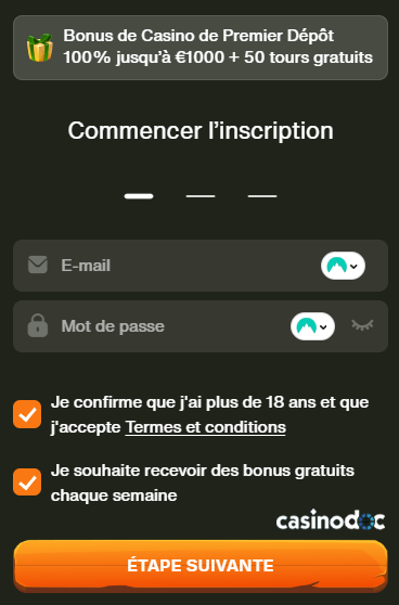 entrez vos informations de contact cashwin