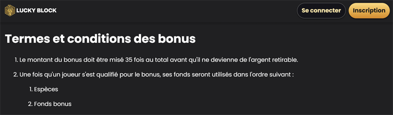 examiner les conditions des bonus des casinos crypto