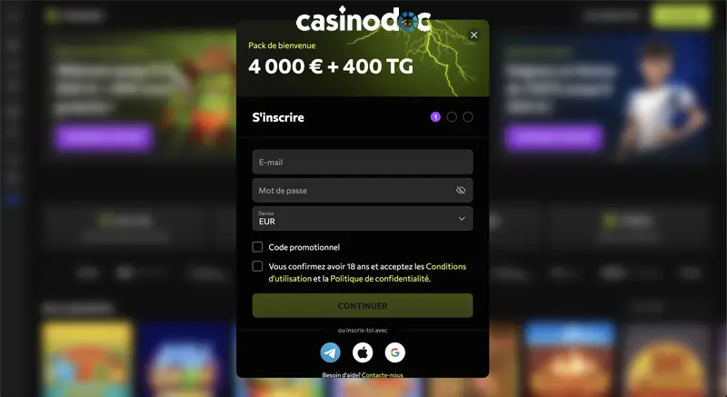 créez votre prifil instasino
