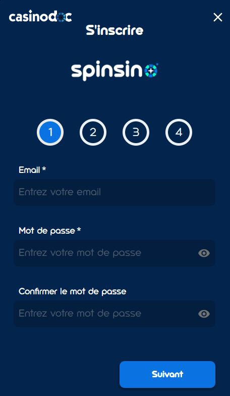 email et mdp spinsino casino