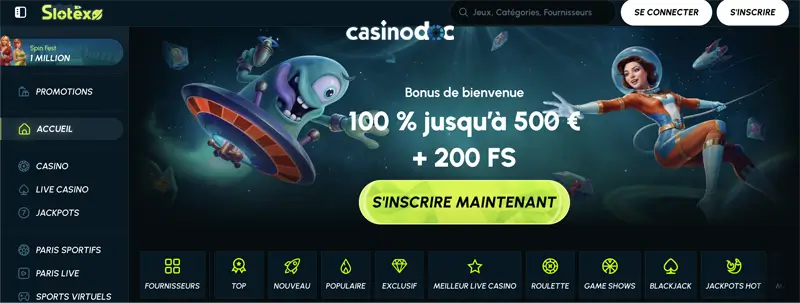 inscription étape 1 slotexo