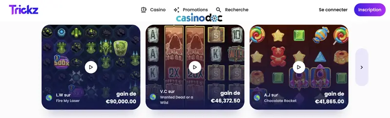 inscription étape 1 trickz