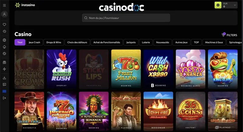 jeux instasino