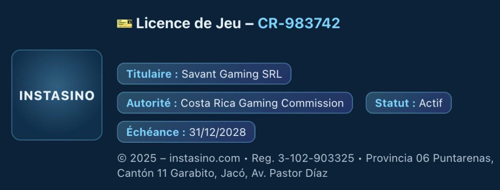 licence instasino