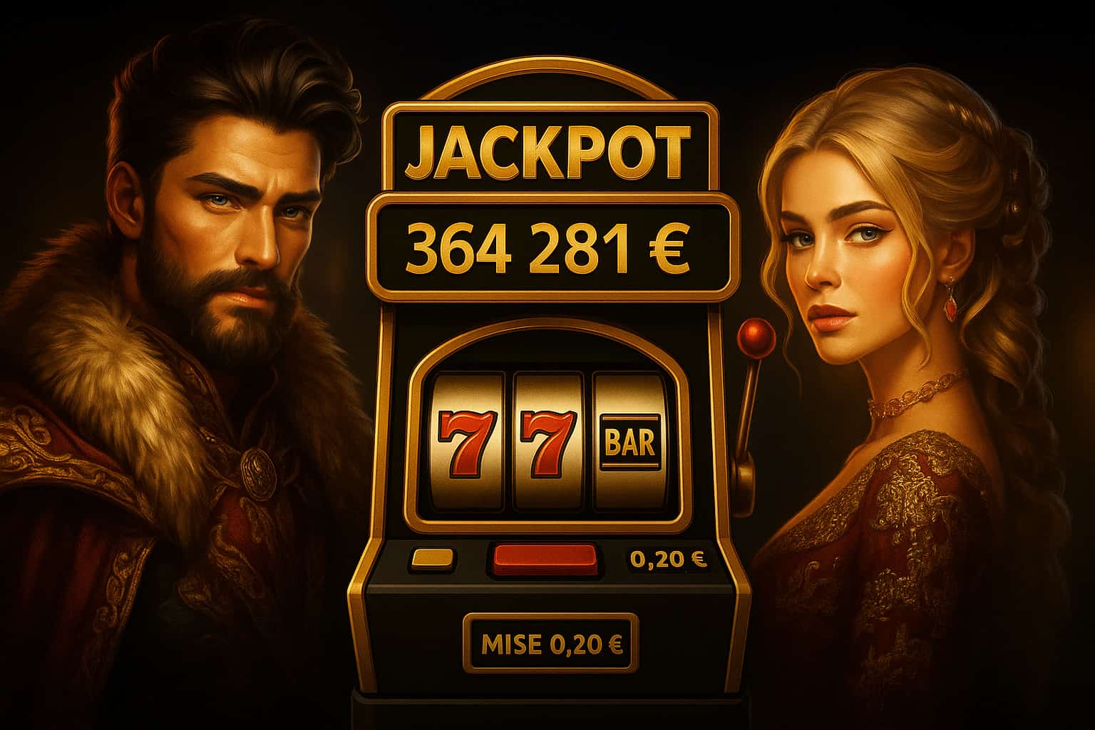 Image d'une machine à sous à jackpot d'un casino en ligne
