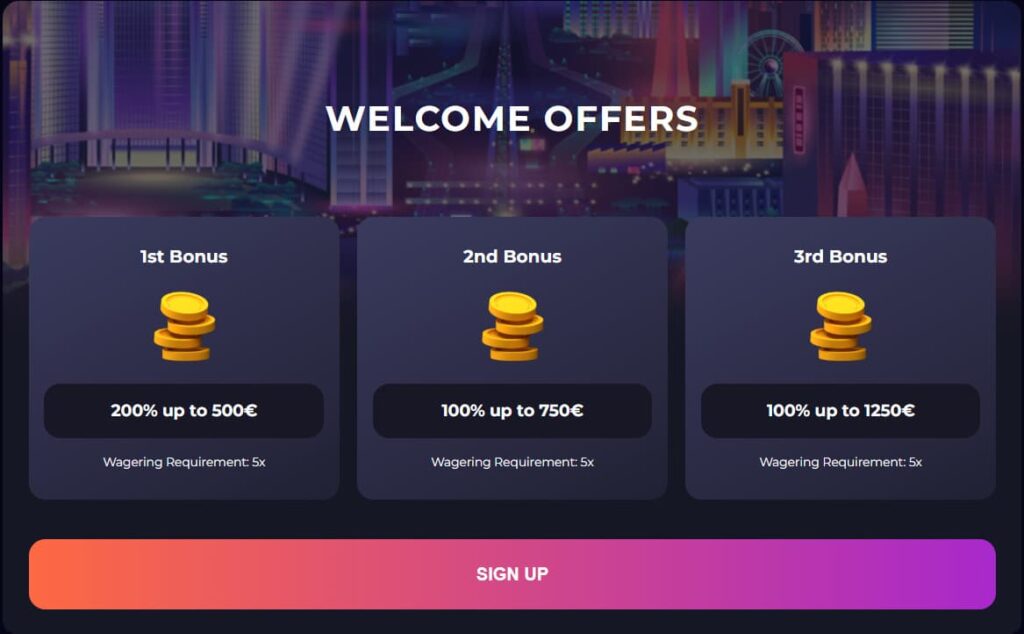 Capture d'écran du bonus de bienvenue du casino en ligne Gxmble