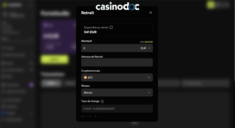 retrait instasino