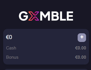 Capture d'écran de l'interface du solde du casino en ligne Gxmble