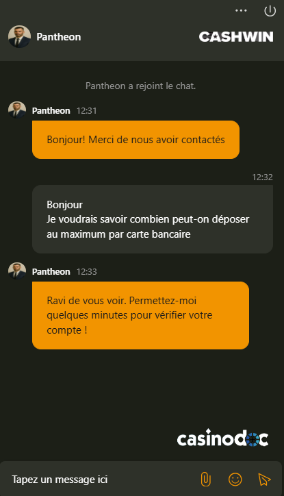 service client cashwin