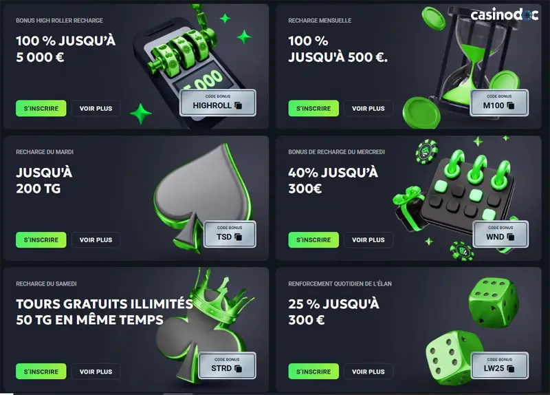 autres promotions lucky wave