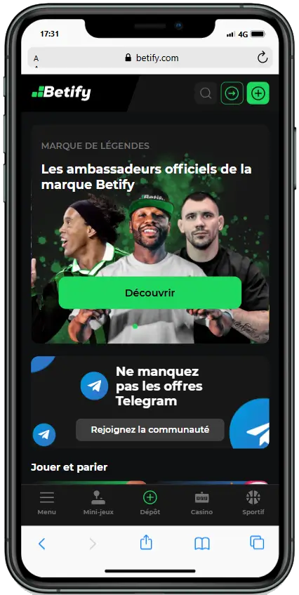 betify jouer en direct casino mobile en ligne
