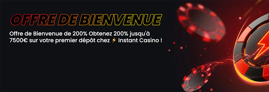 bonus de bienvenue 200% jusqu'à 7500€