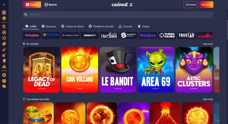 Capture d'écran des jeux de casino sur PuppyBet
