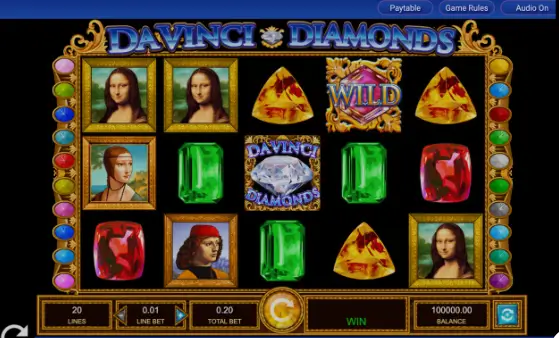 free spins da vinci diamonds