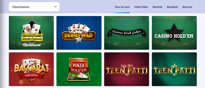 jeux de table casino mobile en ligne