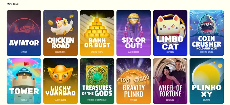 mini jeux casino mobile en ligne