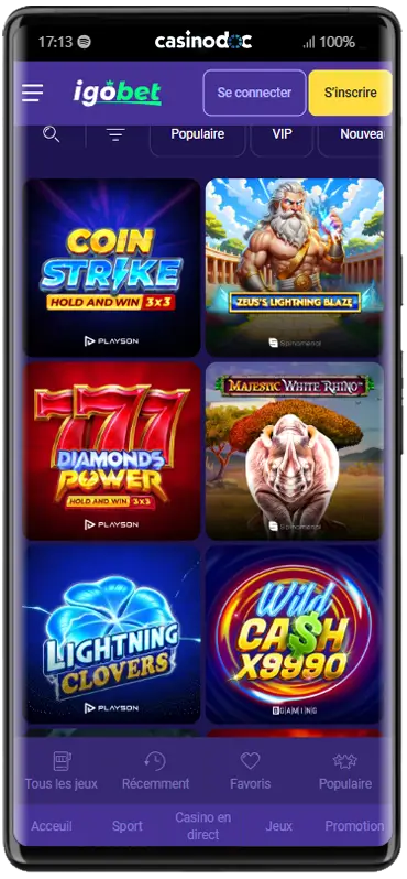 version mobile igobet
