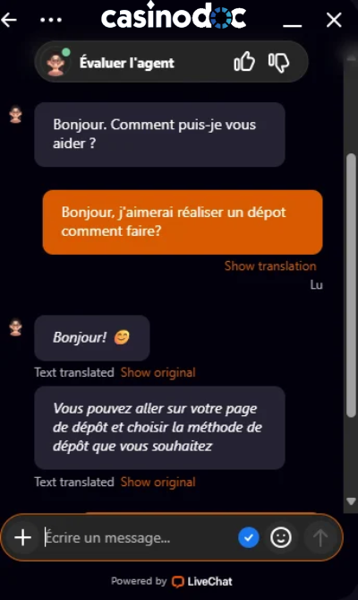 Assistance client Aphrodite Casino